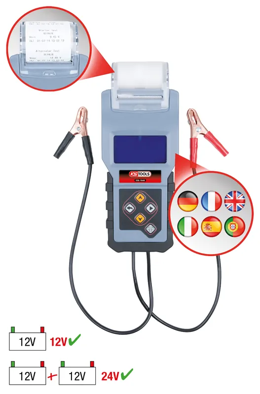 12V Digital-Batterie- und Ladesystemtester mit integriertem Drucker Neue Ware