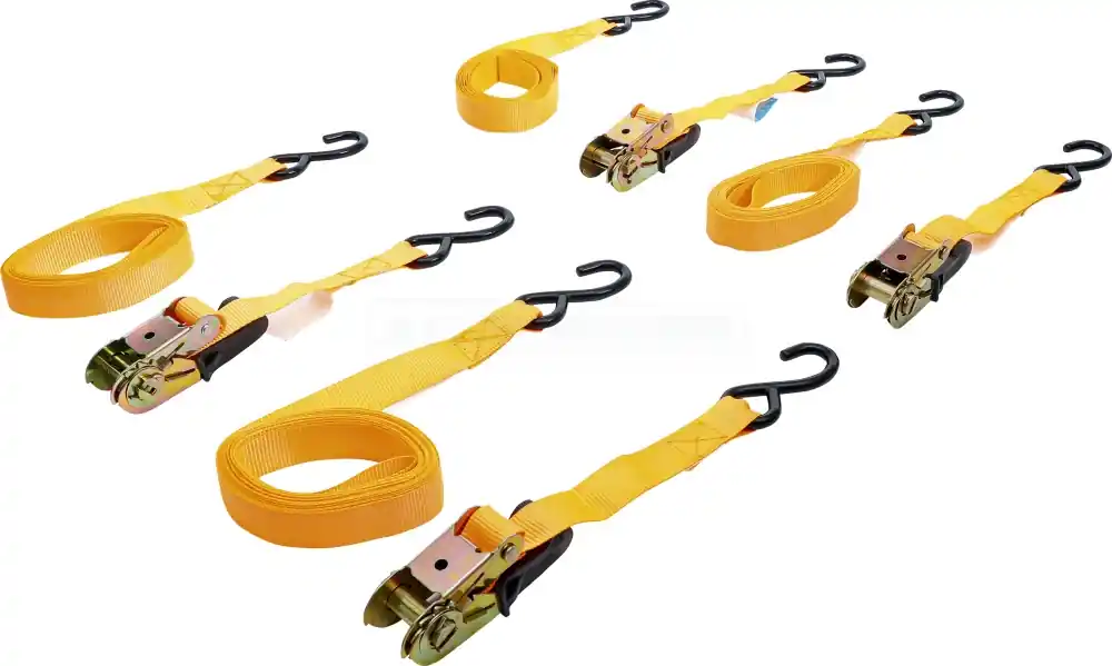 BGS DIY Knarren-Spannband-Satz | mit schweren Haken | 5 m x 25 mm | 4-tlg. – 6831 Bestseller