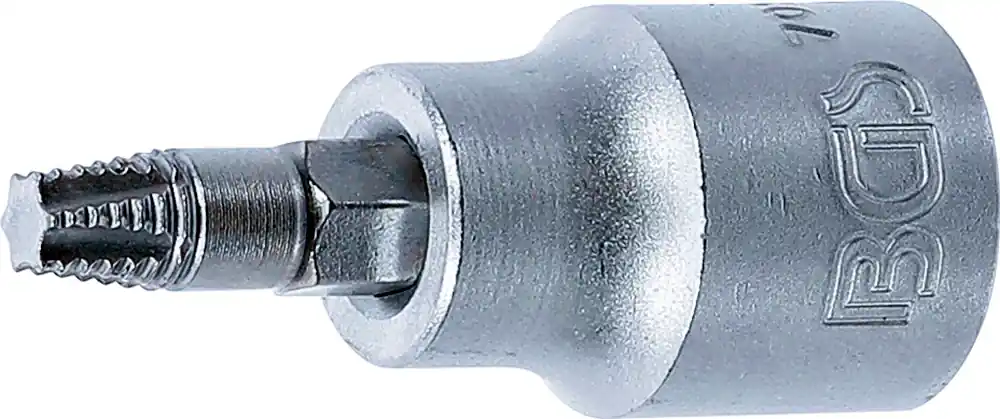 BGS Schraubenausdreher-Bit-Einsatz | Antrieb Innenvierkant 10 mm (3/8") | für defektes T-Profil (für Torx) T27 – 7098-T27 Highlight