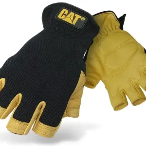 CAT fingerlose Handschuhe aus Leder Gel-gepolstert Gelb Online Kaufen