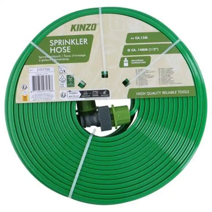 Ausverkauf Kinzo Sprinklerschlauch 15m Ø14 mm für Gartenbewässerung