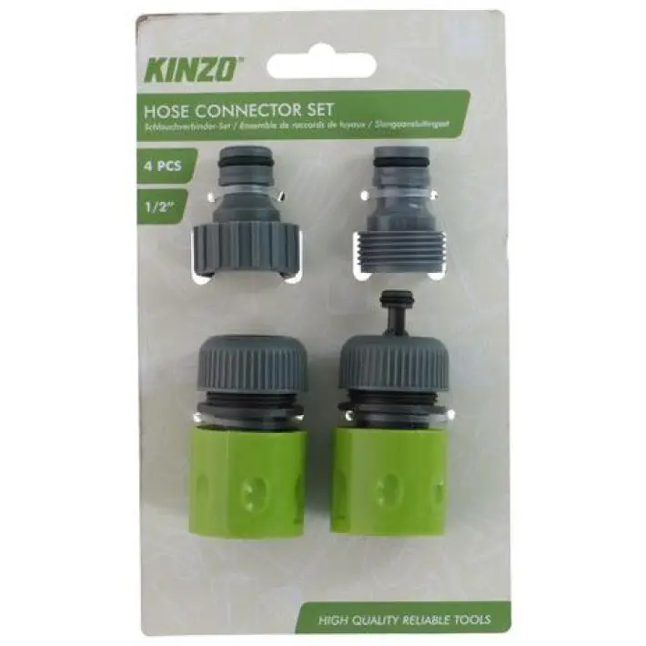 Kinzo Schlauchverbinder Set 4-teilig 1/2'' Anschluss Highlight