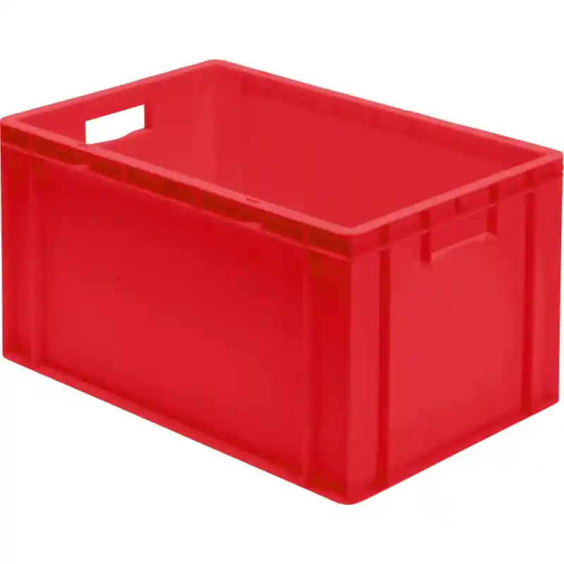 Günstig Transport-Stapelkasten 600x400x320 mm rot, geschlossen mit Griffloch