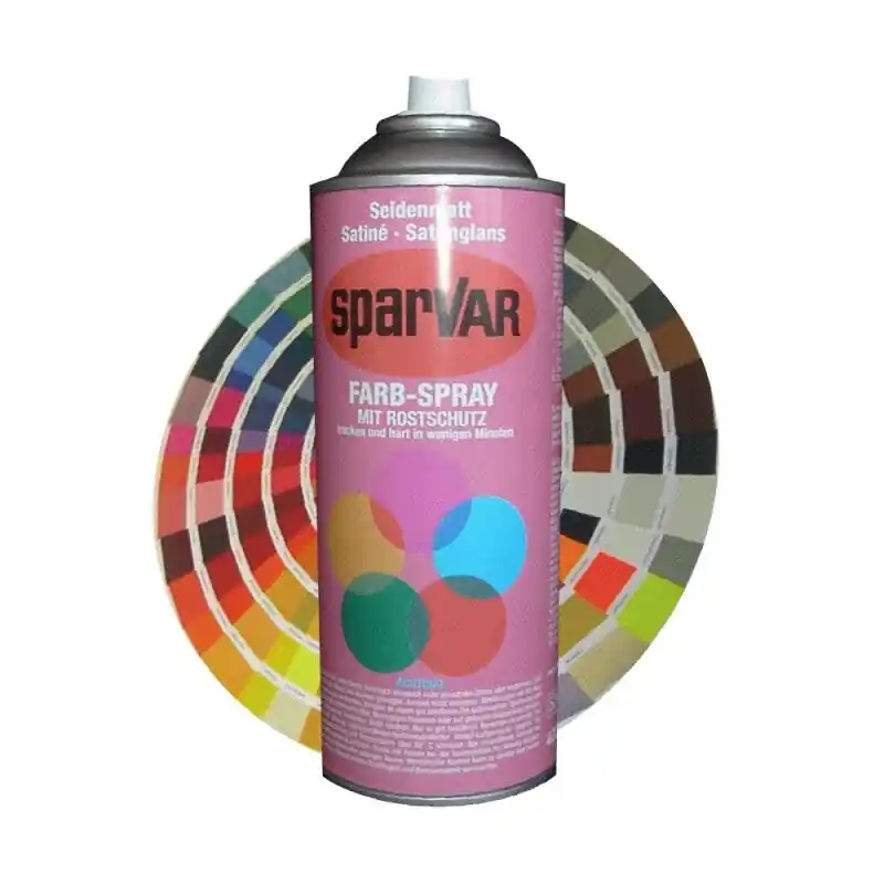 Markenprodukt Sparvar Farb-Spray mit Rostschutz 400ml seidenmatt RAL 6005 - Moosgrün