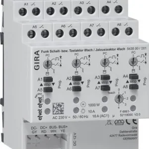 Echt Gira 543500 Funk Schalt Jalousieaktor REG 8f 4f Gira eNet