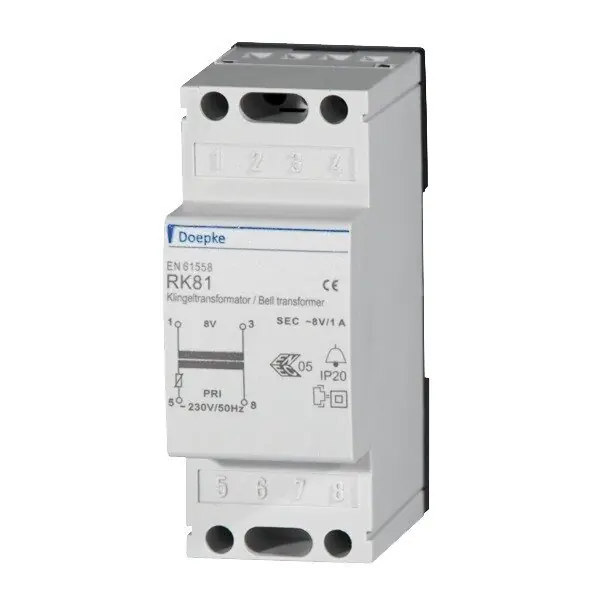 DOEPKE Klingeltransformator 230V 8V 1A RK81 8V/1A f.AP REG 3TE Top-Seller