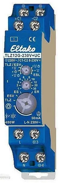 Eltako Treppenlicht-Zeitschalter 1 Schliesser 16A 230V TLZ12G-230V+UC Schneller Versand
