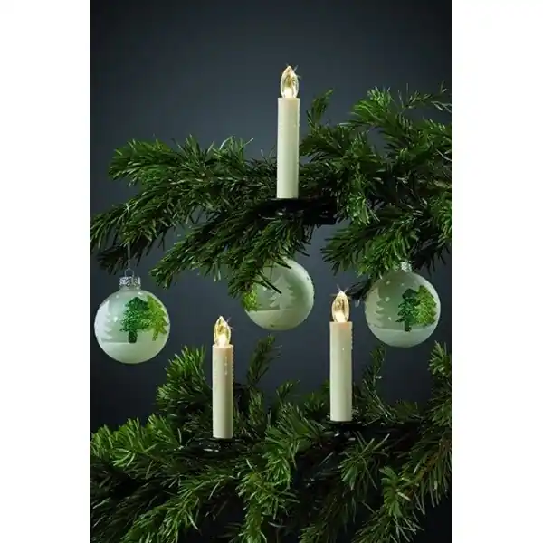 HELLUM 602630 LED-Christbaumkerze ws 10LP IP20 Batt Abverkauf