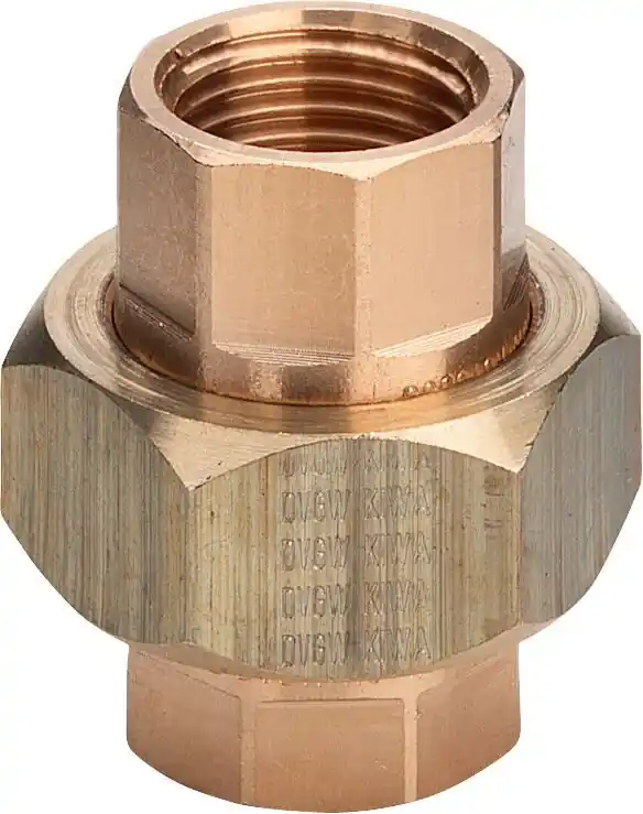 Rotguss-Rohrverschraubung 3330 1/2 DVGW mit 2 Innengewinde, flachdichtend" Neuheit