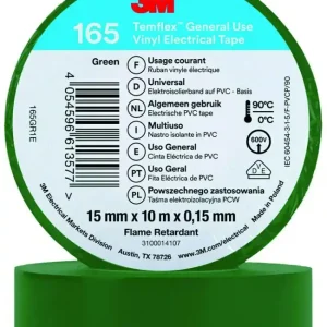 Preiswert 3M 165GR1E Temflex 15mmx10m Grün Vinyl-Isolierband 0,15mm 7100184726