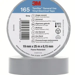 Preisknaller 3M 165GY6E Temflex 19mmx25m Grau Vinyl-Isolierband 0,15mm 7100184814